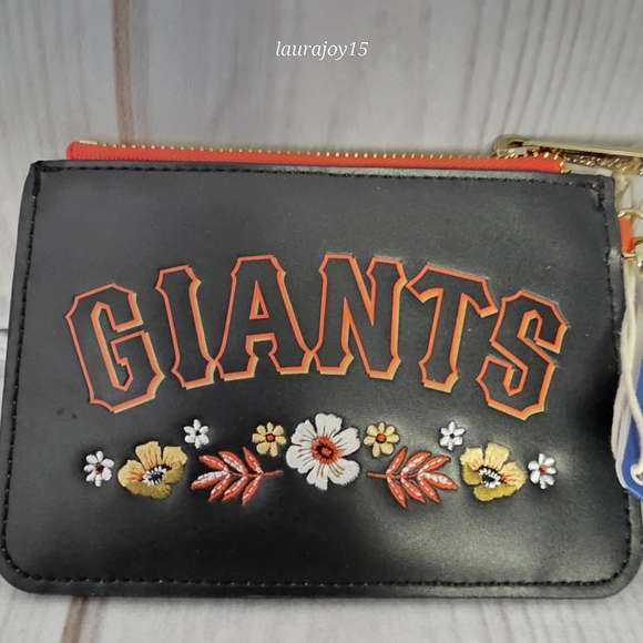 🌞SOLD🌞 San Francisco Giants Loungefly Wristlet Wallet Baseball MLB Floral Sewn - Picture 2 of 11